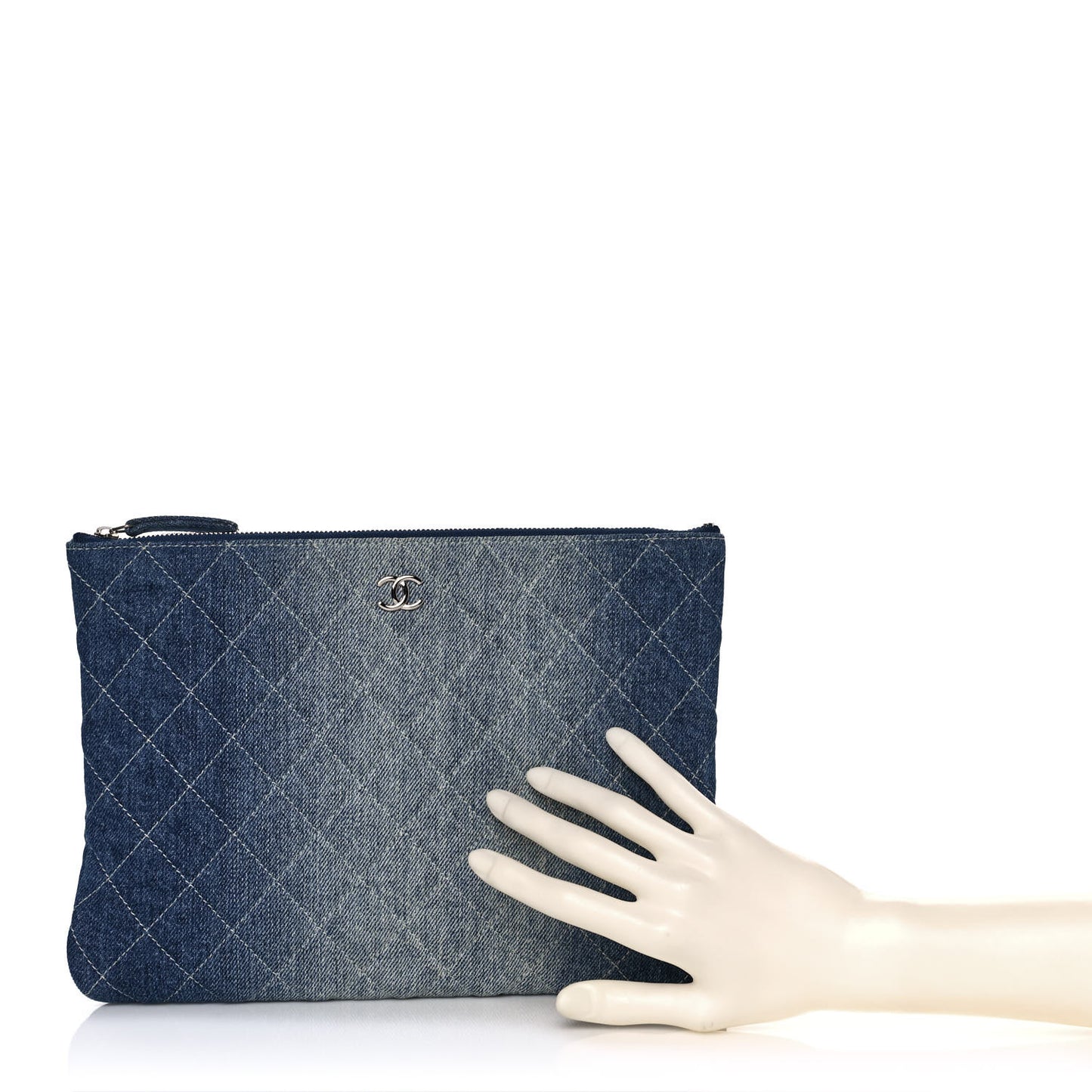 Denim Pocket Medium Cosmetic Case Blue