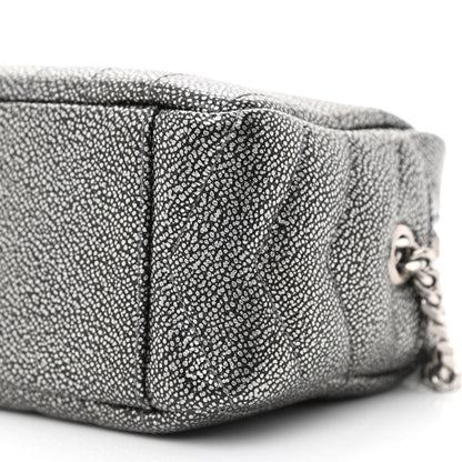Saint Laurent Metallic Grain De Poudre Y Quilted Monogram Mini Loulou Camera Bag Gun Metal 9 of 9