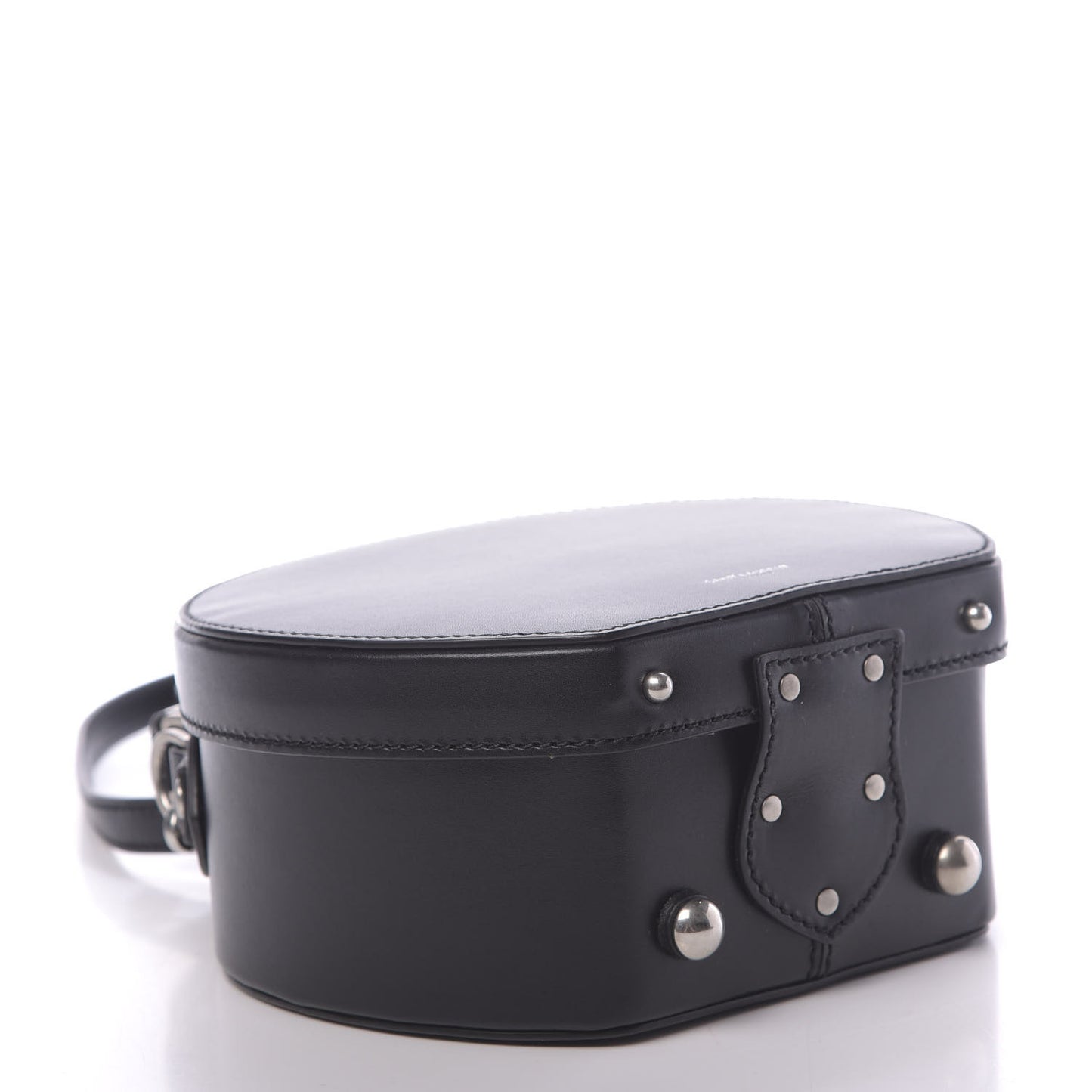 Calfskin Small Mica Hat Box Black