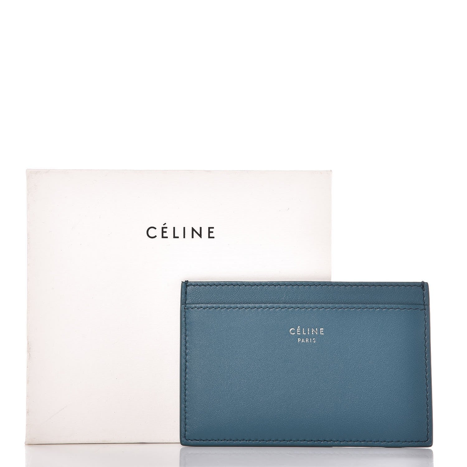 Celine Smooth Lambskin Bi-Color Solo Card Holder Orage Black 9 of 9