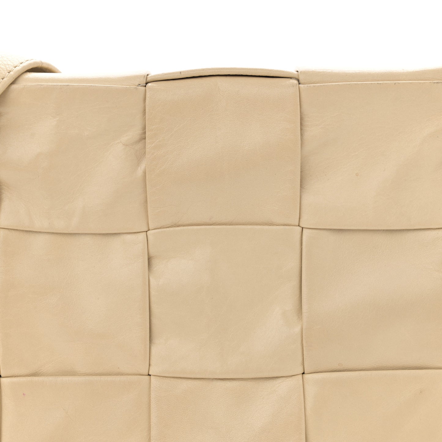 Paper Calfskin Maxi Intreccio Cassette Crossbody Bag Beige