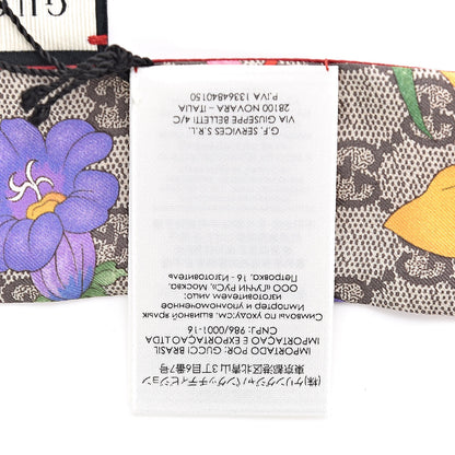 Gucci Silk Twill GG Monogram Special Flory Neck Bow Scarf Beige Red 4 of 4
