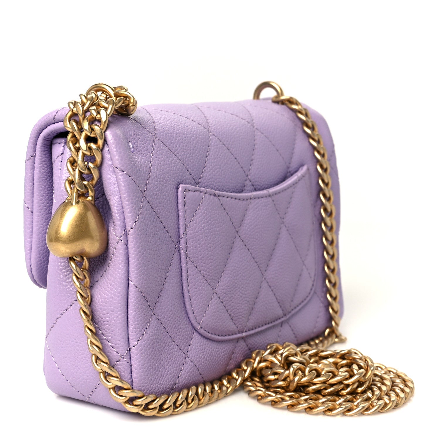 Chanel Caviar Quilted Mini Rectangular Sweetheart Flap Light Purple 3 of 12