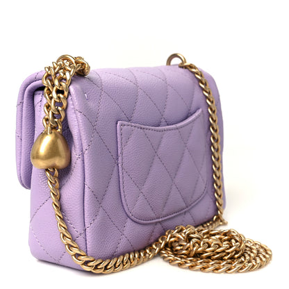 Chanel Caviar Quilted Mini Rectangular Sweetheart Flap Light Purple 3 of 12