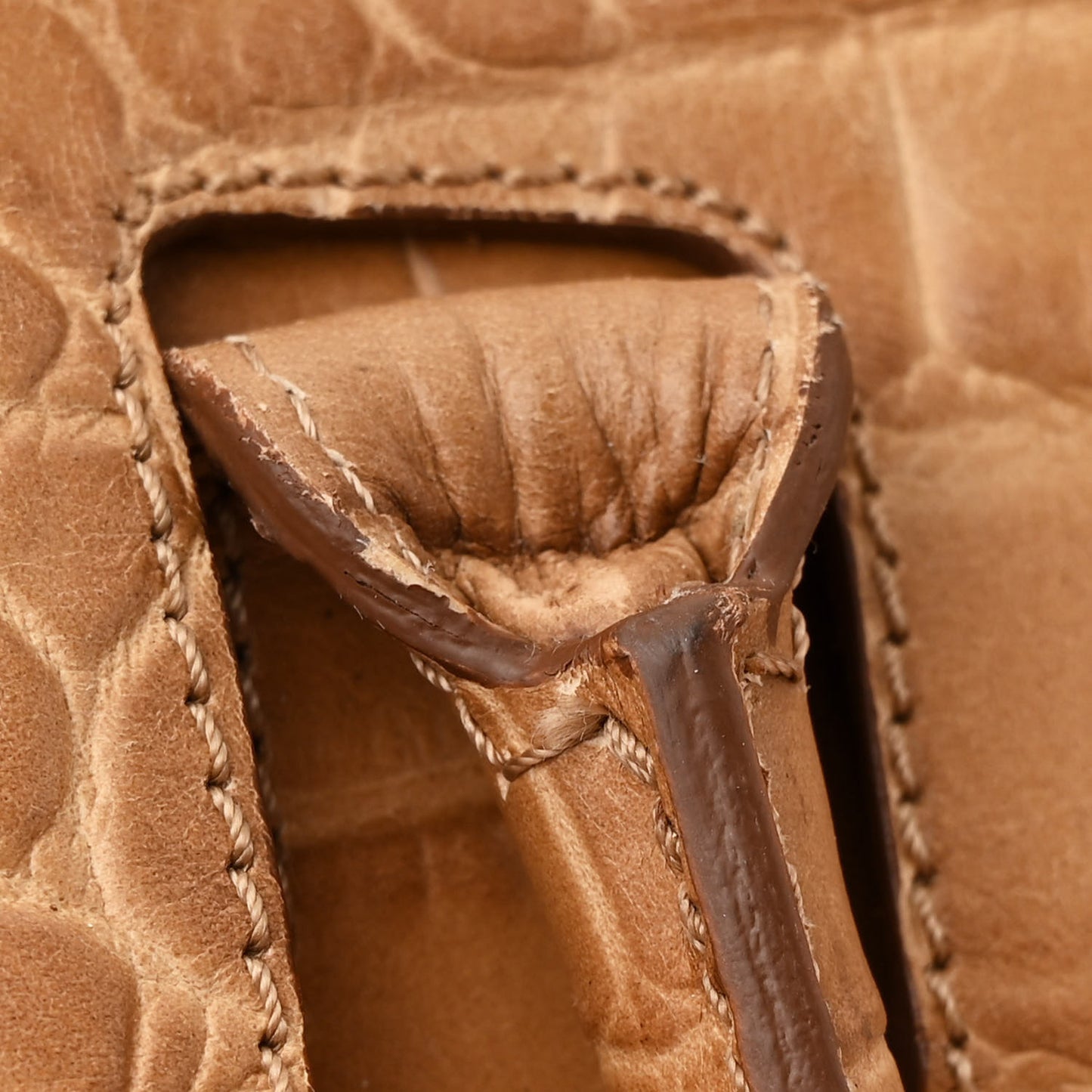 Crocodile Embossed Calfskin East West Bayswater Teak