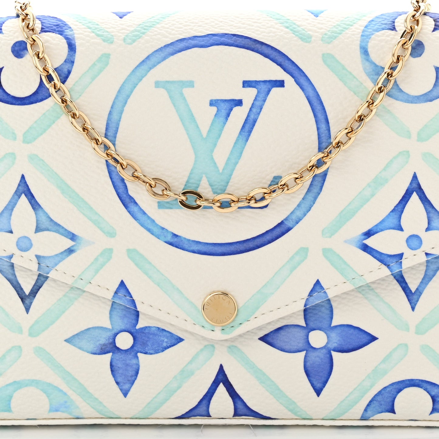 Monogram Giant By The Pool 2.0 Felicie Pochette Chain Wallet Lagoon Blue