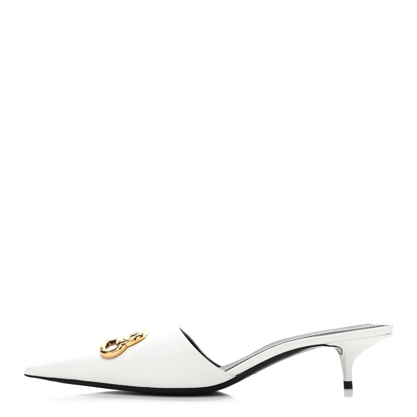 Soft Nappa BB Square Knife Pointed Toe 40mm Mules 40 White
