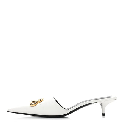 Balenciaga Soft Nappa BB Square Knife Pointed Toe 40mm Mules 40 White 1 of 8