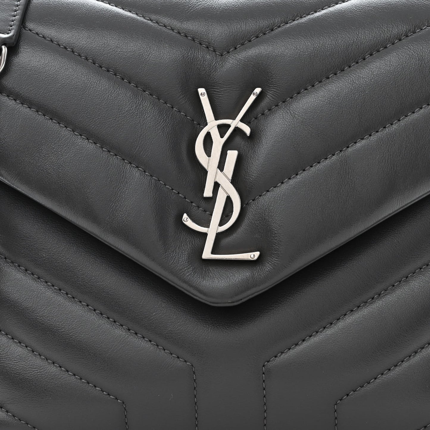 Calfskin Y Quilted Monogram Small Loulou Chain Satchel Storm