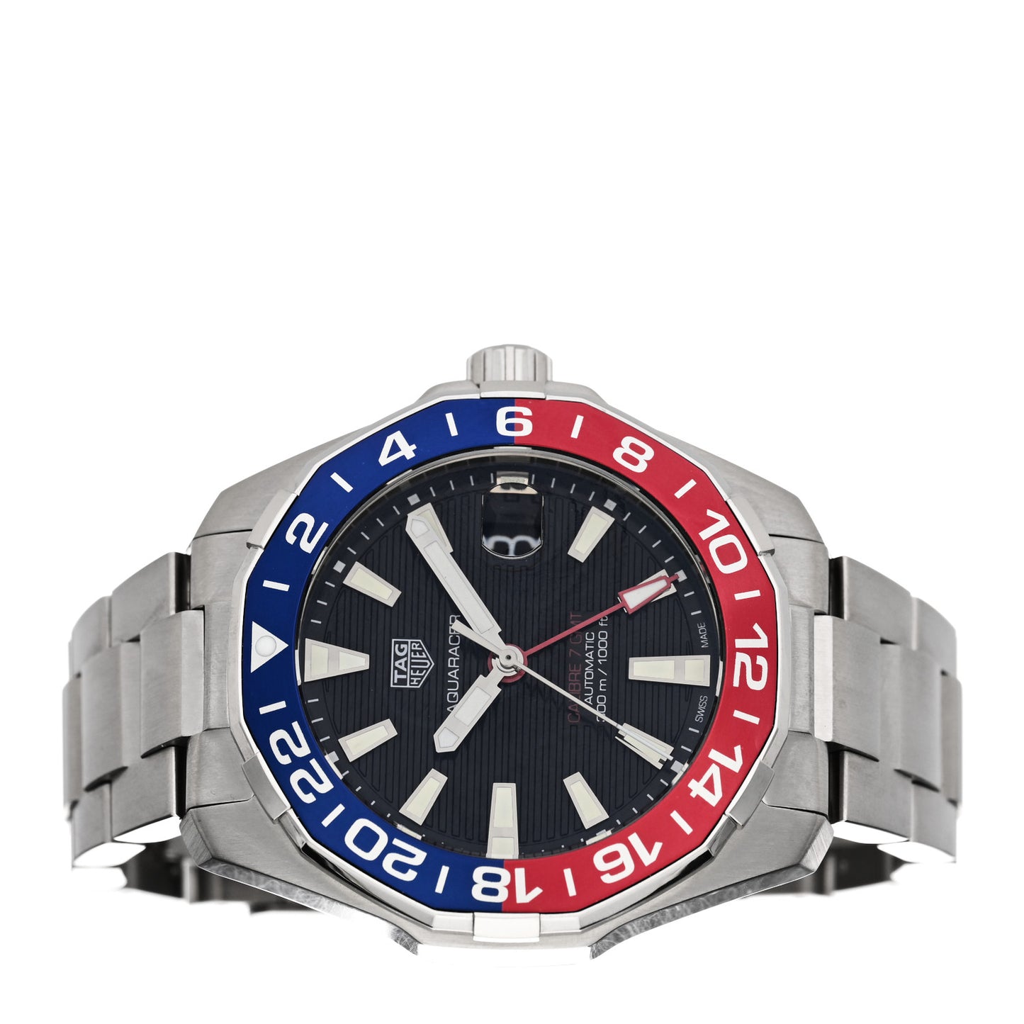 Stainless Steel 43mm Aquaracer 300M Automatic Watch Black WAY201F