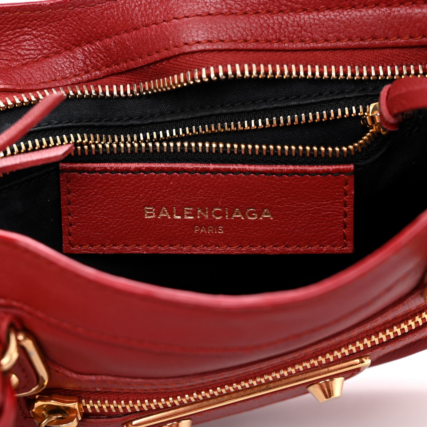 Balenciaga Chevre Gold Metallic Edge Hardware Mini City Rouge Brique Rouge Grenade 6 of 16