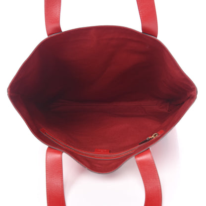 Gucci Canvas Calfskin Sylvie Stripe Logo Mens Tote Red White Blue 5 of 9