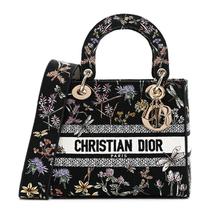 Christian Dior Canvas Embroidered Herbarium Medium Lady D-Lite Black Multicolor 1 of 10