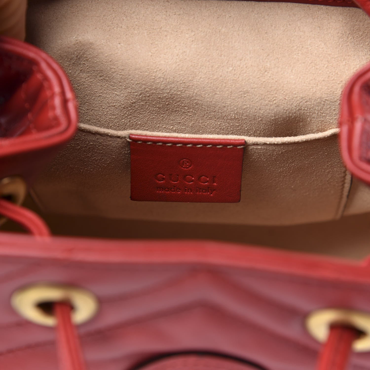 Gucci Calfskin Matelasse GG Marmont Flap Backpack Hibiscus Red 5 of 11