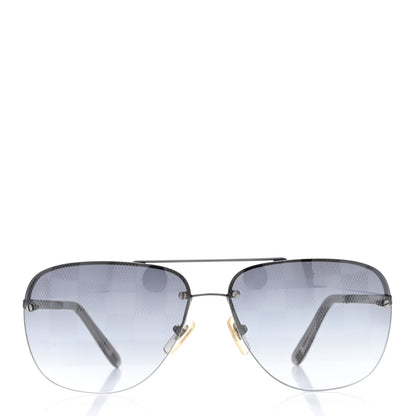 Louis Vuitton Damier Socoa Aviator Sunglasses Z0216U Silver 3 of 8