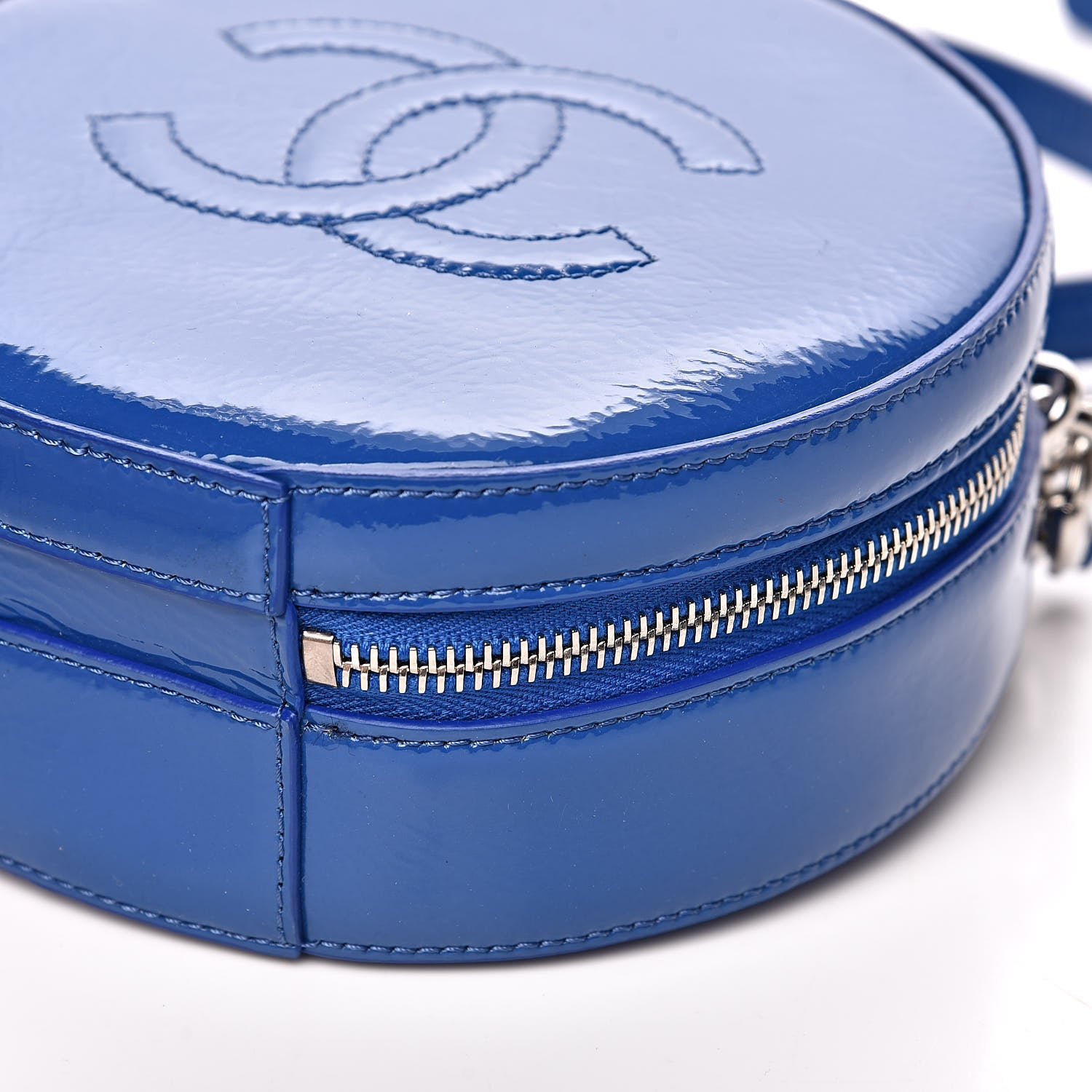 Chanel Patent Round As Earth Evening Bag Blue 10 of 10