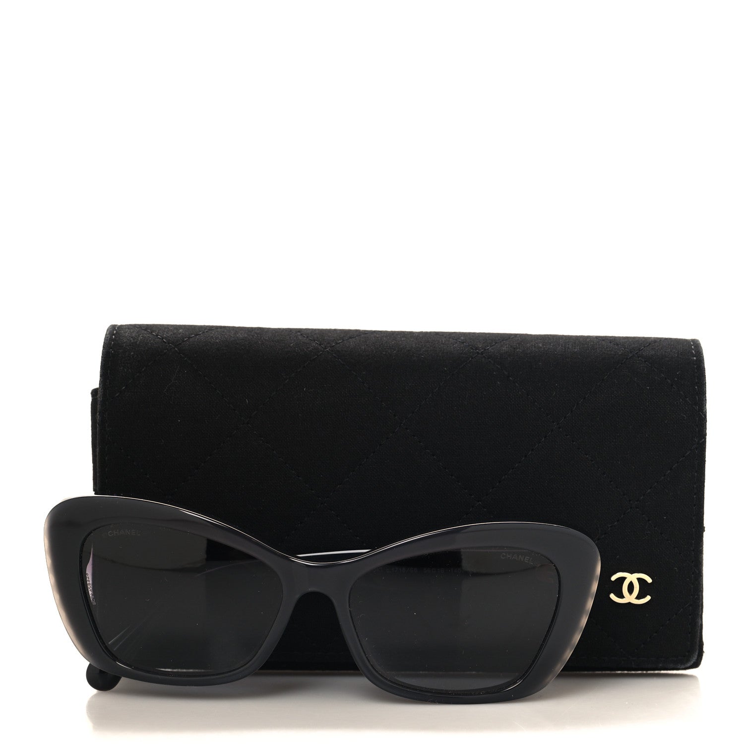 Chanel Acetate Pearl Cat Eye CC Sunglasses 5481-H Black 8 of 8
