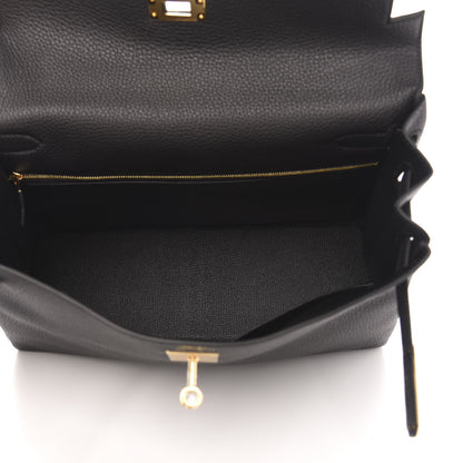 Hermes Togo Matte Alligator Kelly Retourne Touch 32 Black 5 of 11