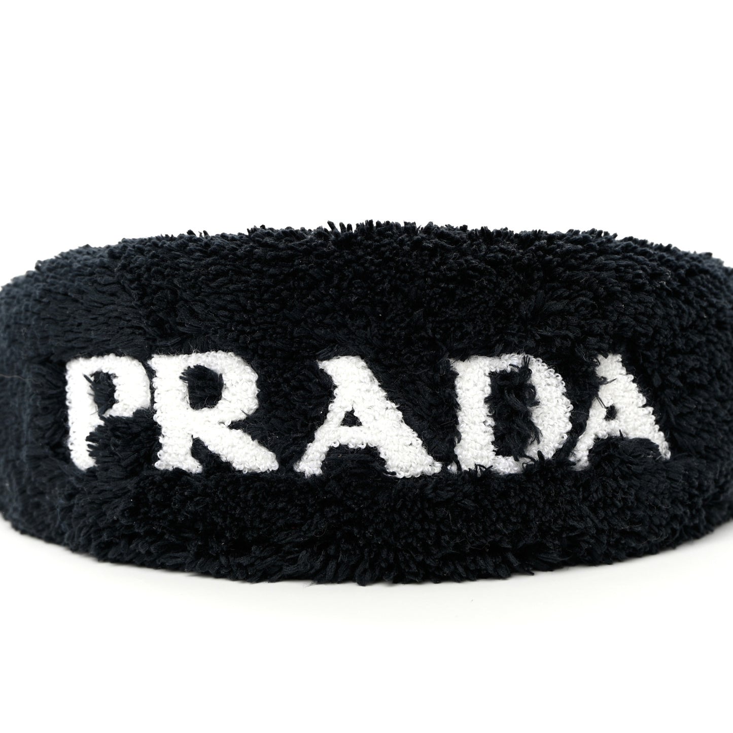 Terrycloth Logo Headband Black White