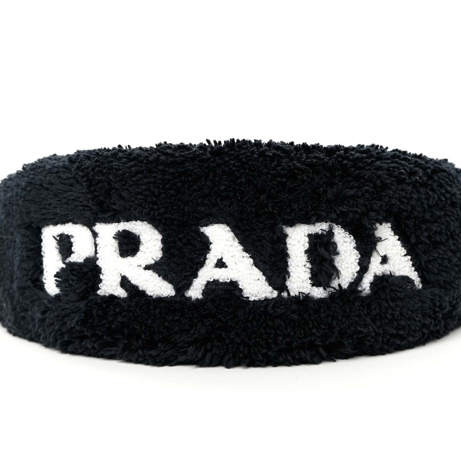 Prada Terrycloth Logo Headband Black White 5 of 7
