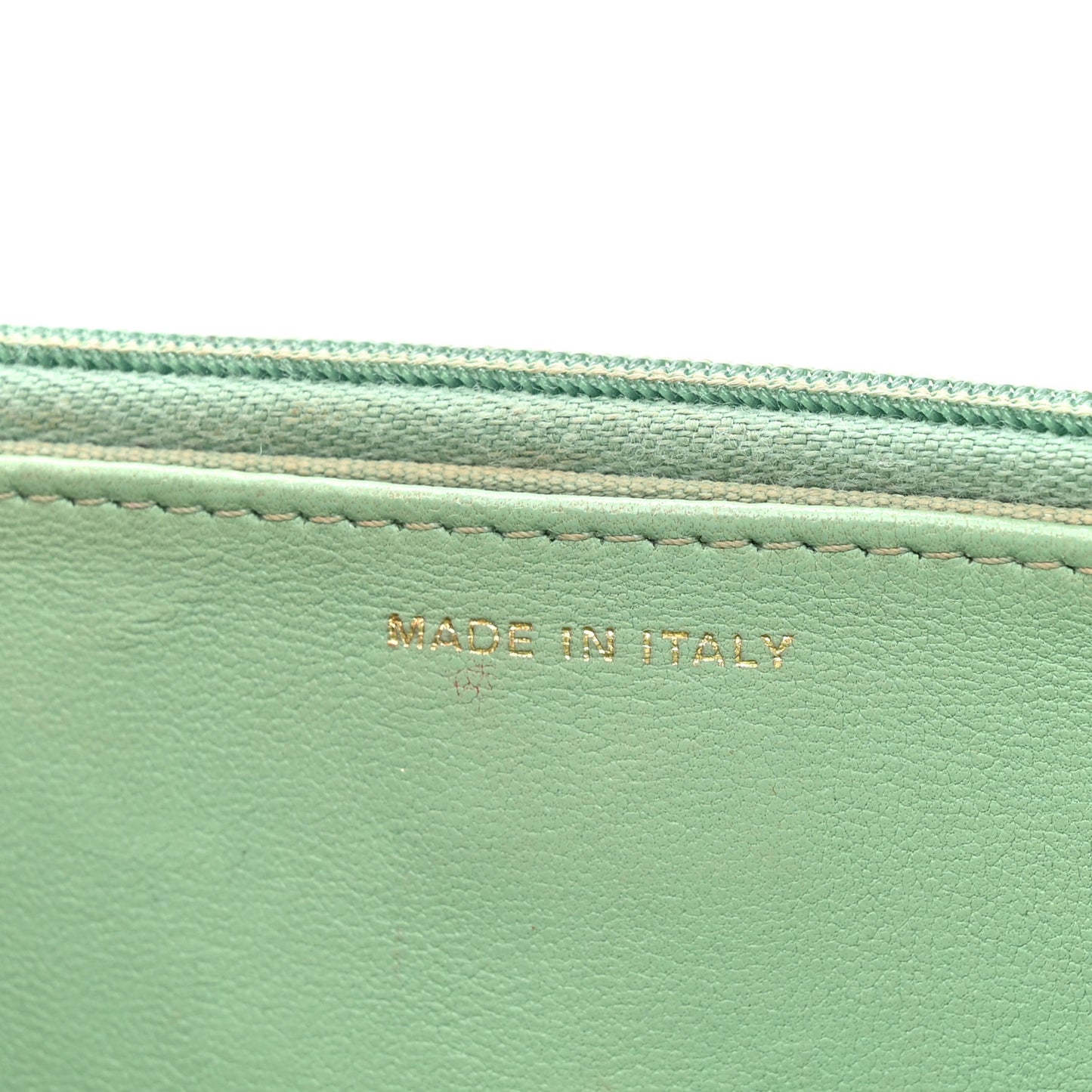 Shiny Calfskin Quilted Metal Top Handle Wallet On Chain WOC Light Green