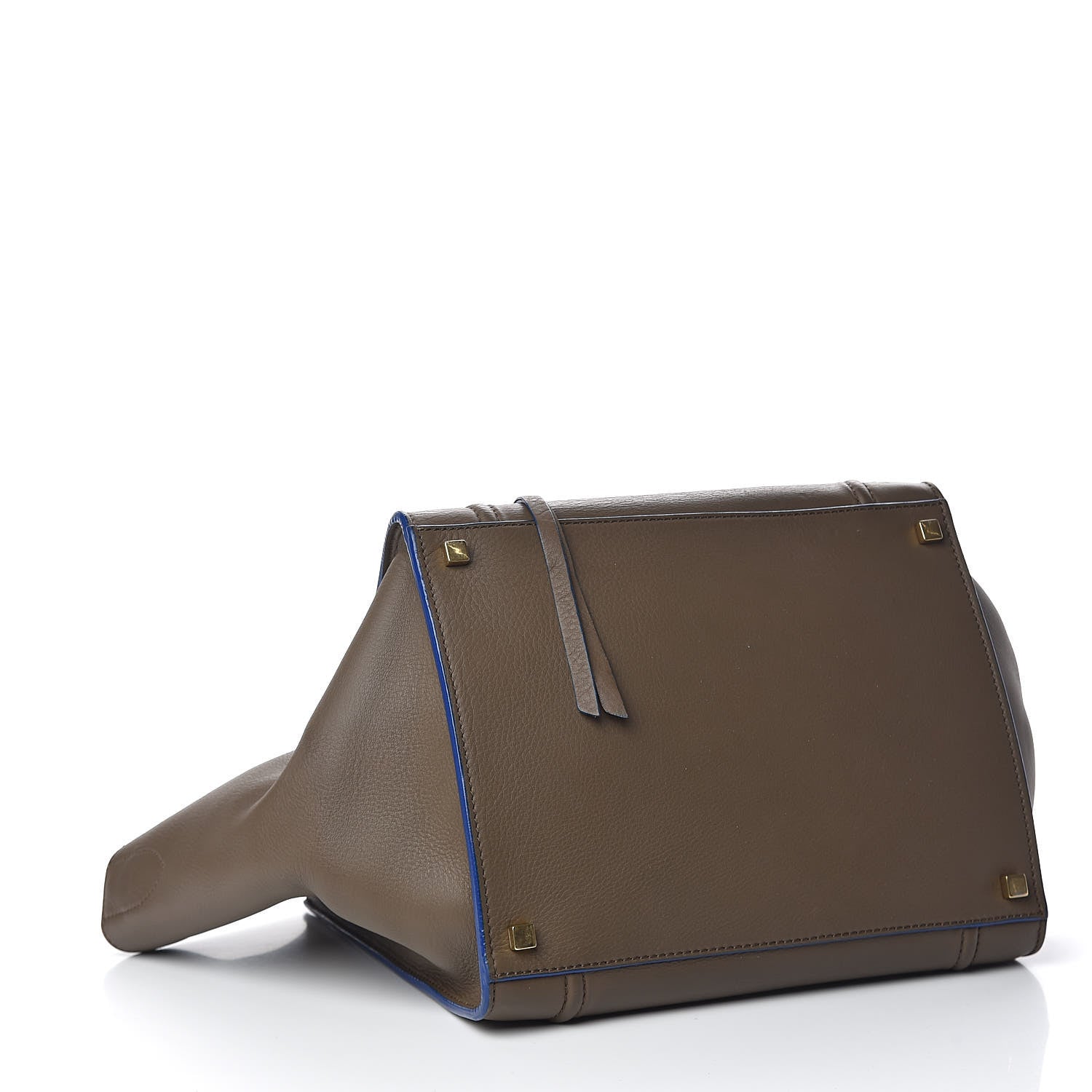 Celine Supple Calfskin Medium Phantom Luggage Khaki Cobalt Trim 4 of 14