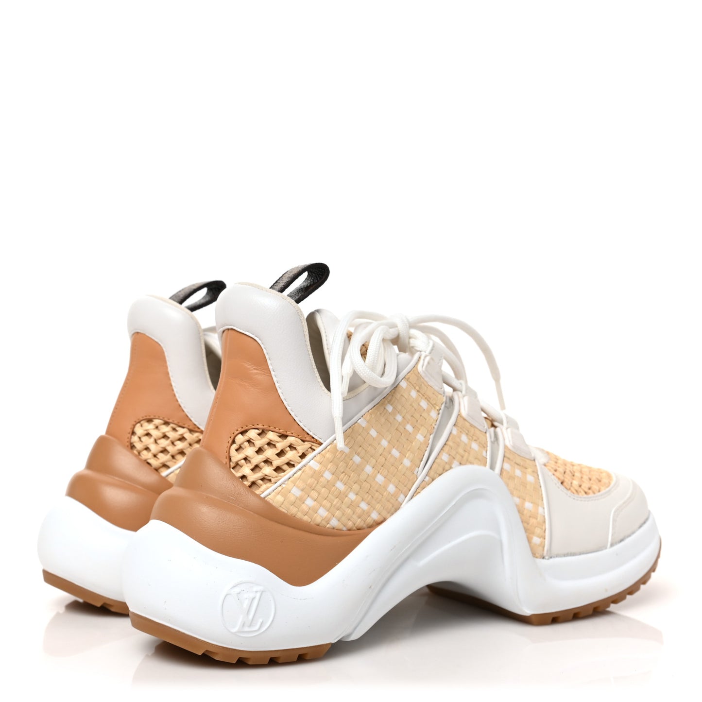 Raffia Calfskin LV Archlight Sneakers 37 Natural