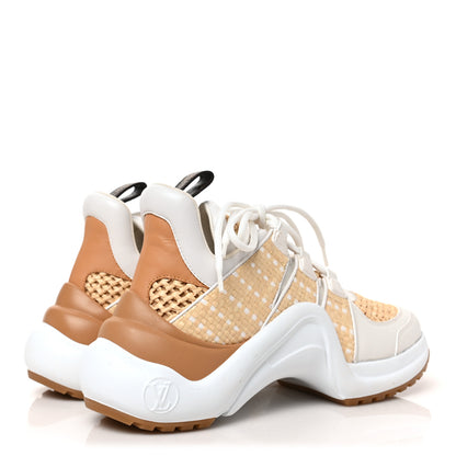 Louis Vuitton Raffia Calfskin LV Archlight Sneakers 37 Natural 4 of 6