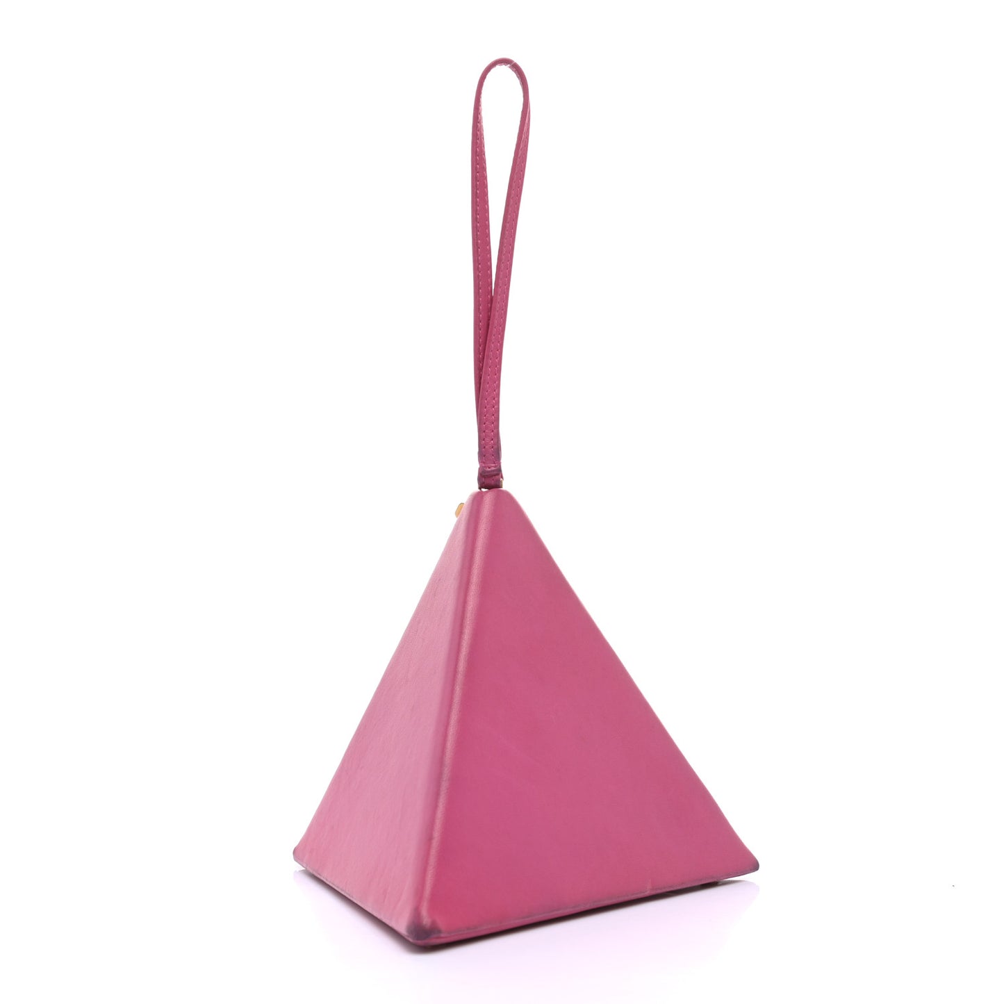 Lambskin Pyramid Clutch Lipstick Fuchsia