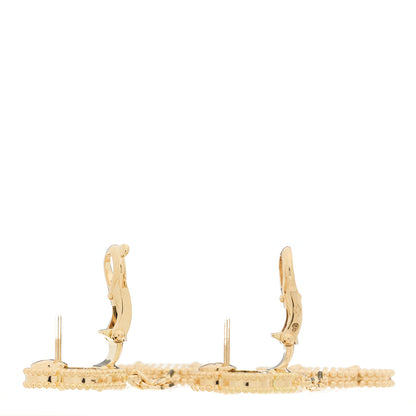 Van Cleef & Arpels 18K Yellow Gold Tiger Eye Carnelian 2 Motifs Magic Alhambra Earrings 3 of 5