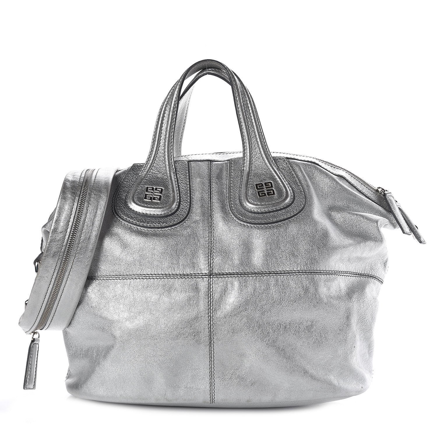 Givenchy Metallic Calfskin Medium Nightingale Silver 1 of 11