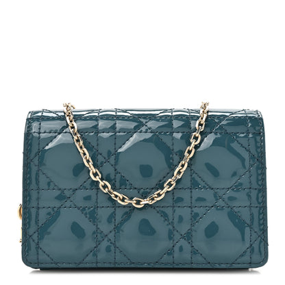 Christian Dior Patent Cannage Nano Lady Dior Pouch Turquoise 1 of 10
