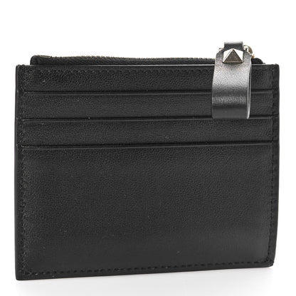 Valentino Garavani Vitello Rockstud Card Holder With Zipper Black 3 of 9