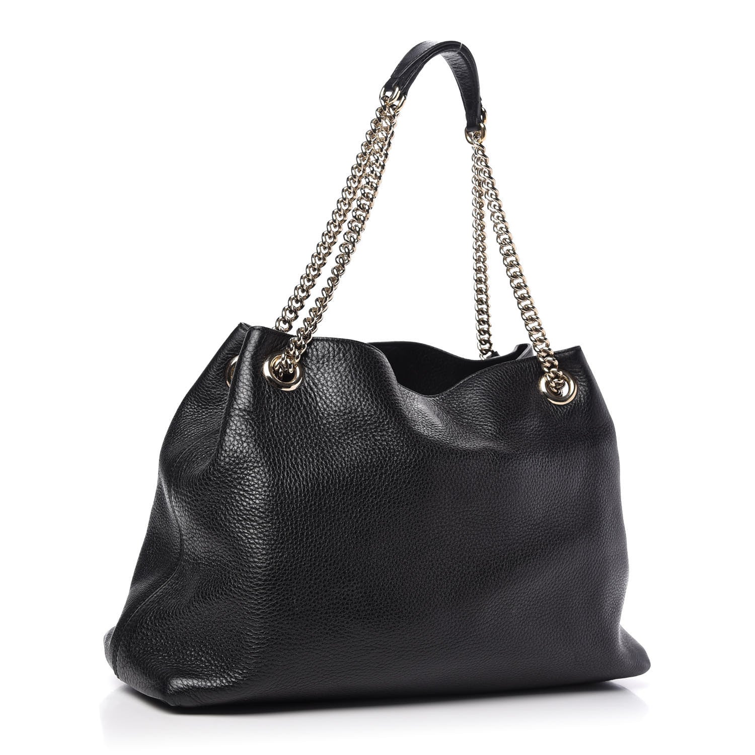Gucci Pebbled Calfskin Medium Soho Chain Shoulder Bag Black 3 of 10