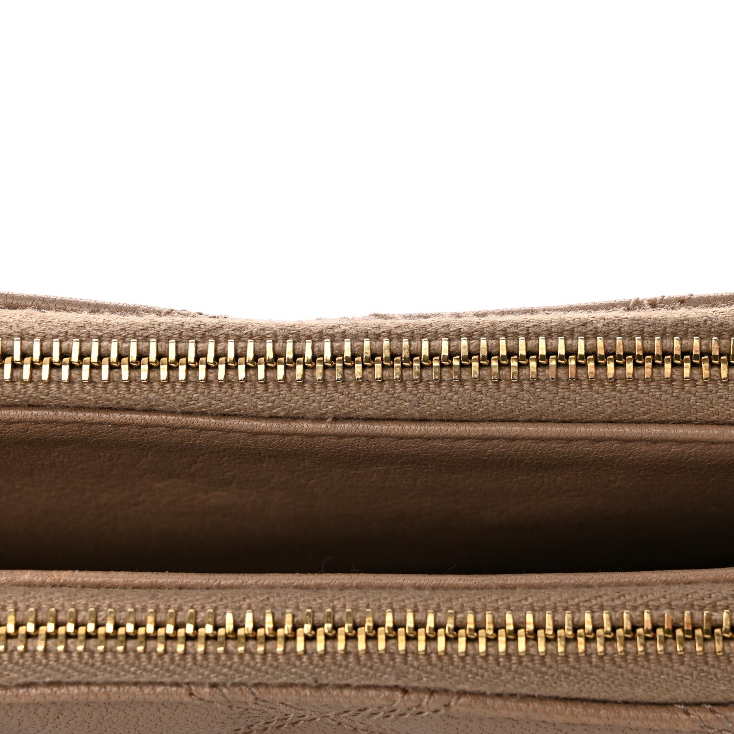 Saint Laurent Grained Lambskin Quilted Mini Becky Double Zip Bag Natural Tan 12 of 18