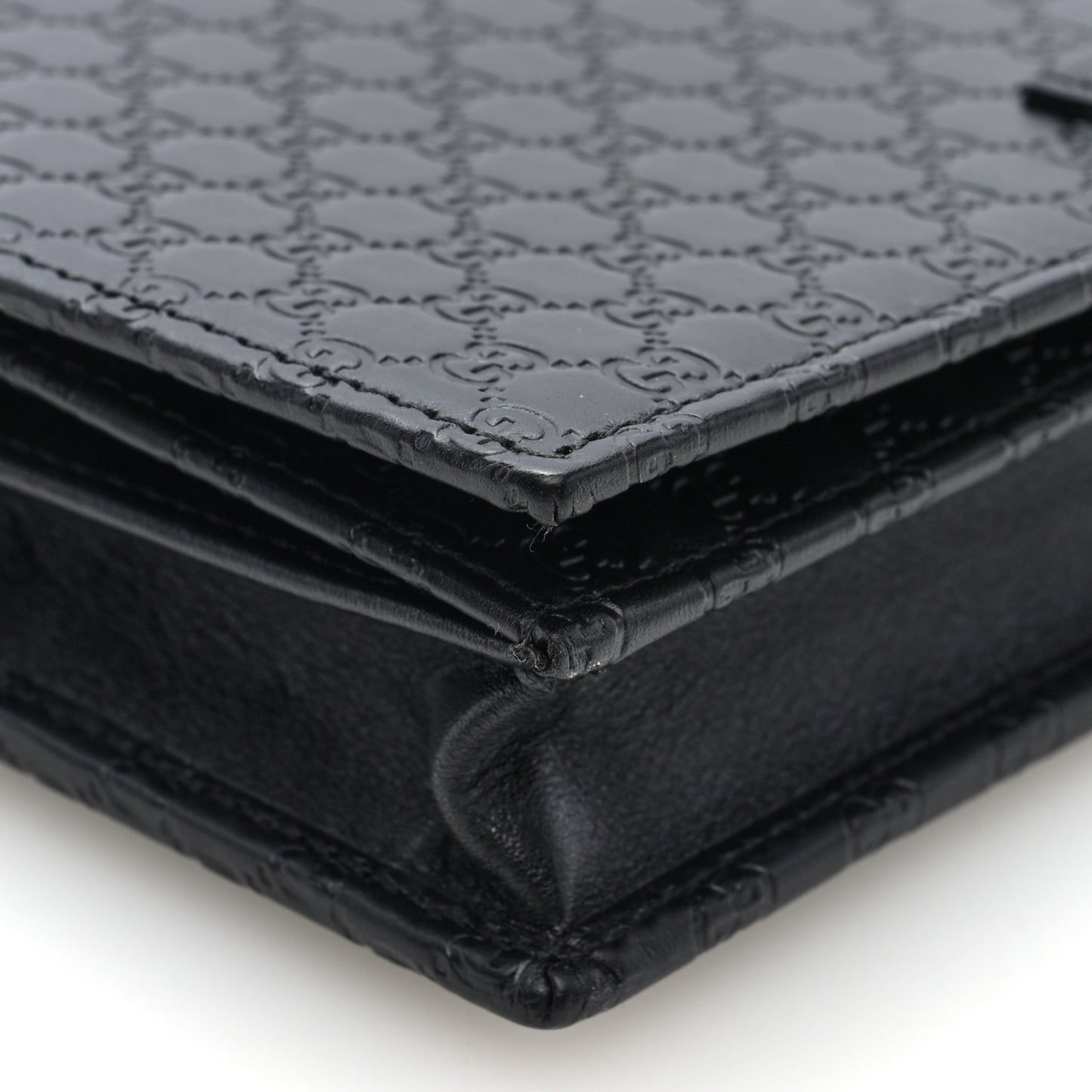 Microguccissima Crossbody Wallet Black