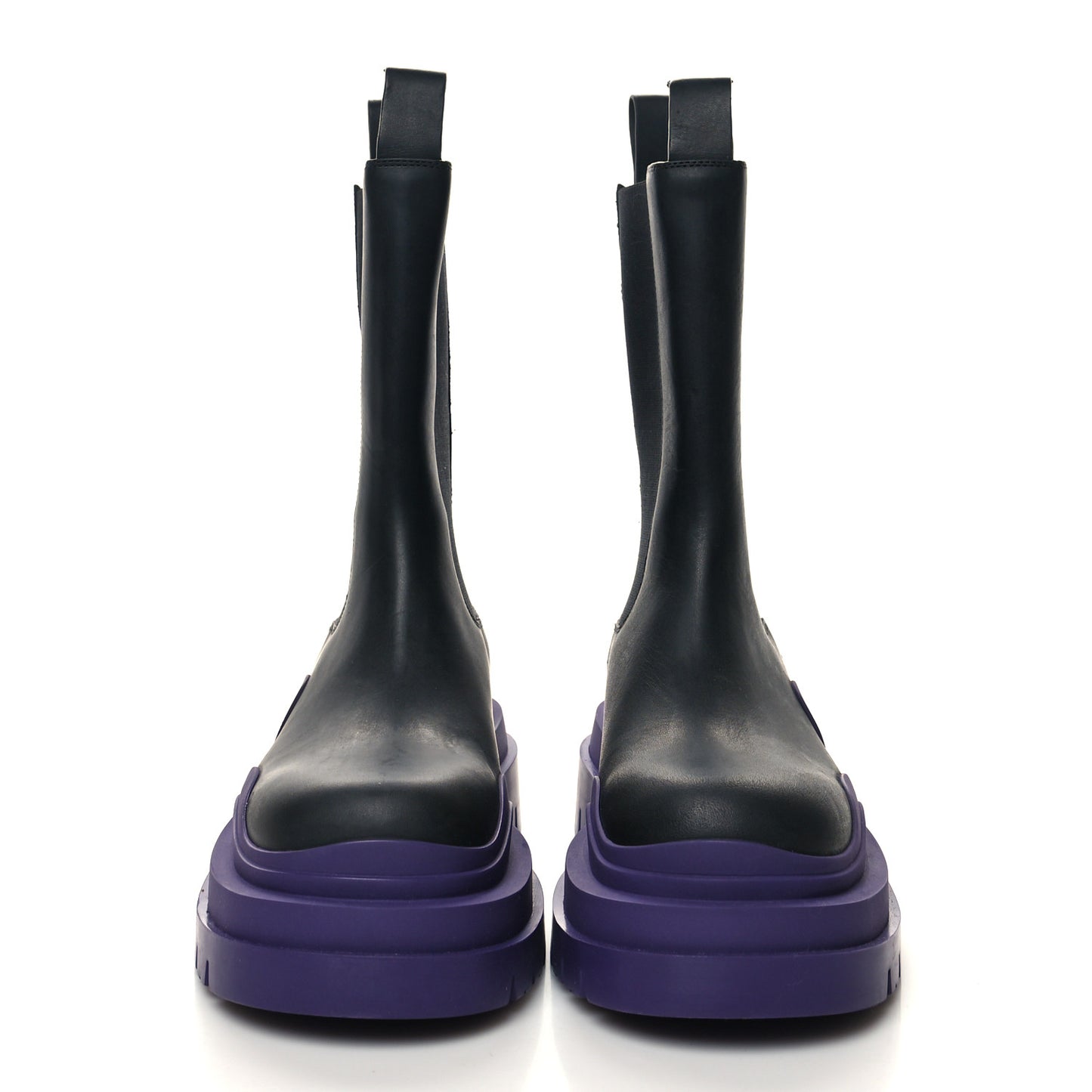 Calfskin The Tire Chelsea Boots 37.5 Black Plum
