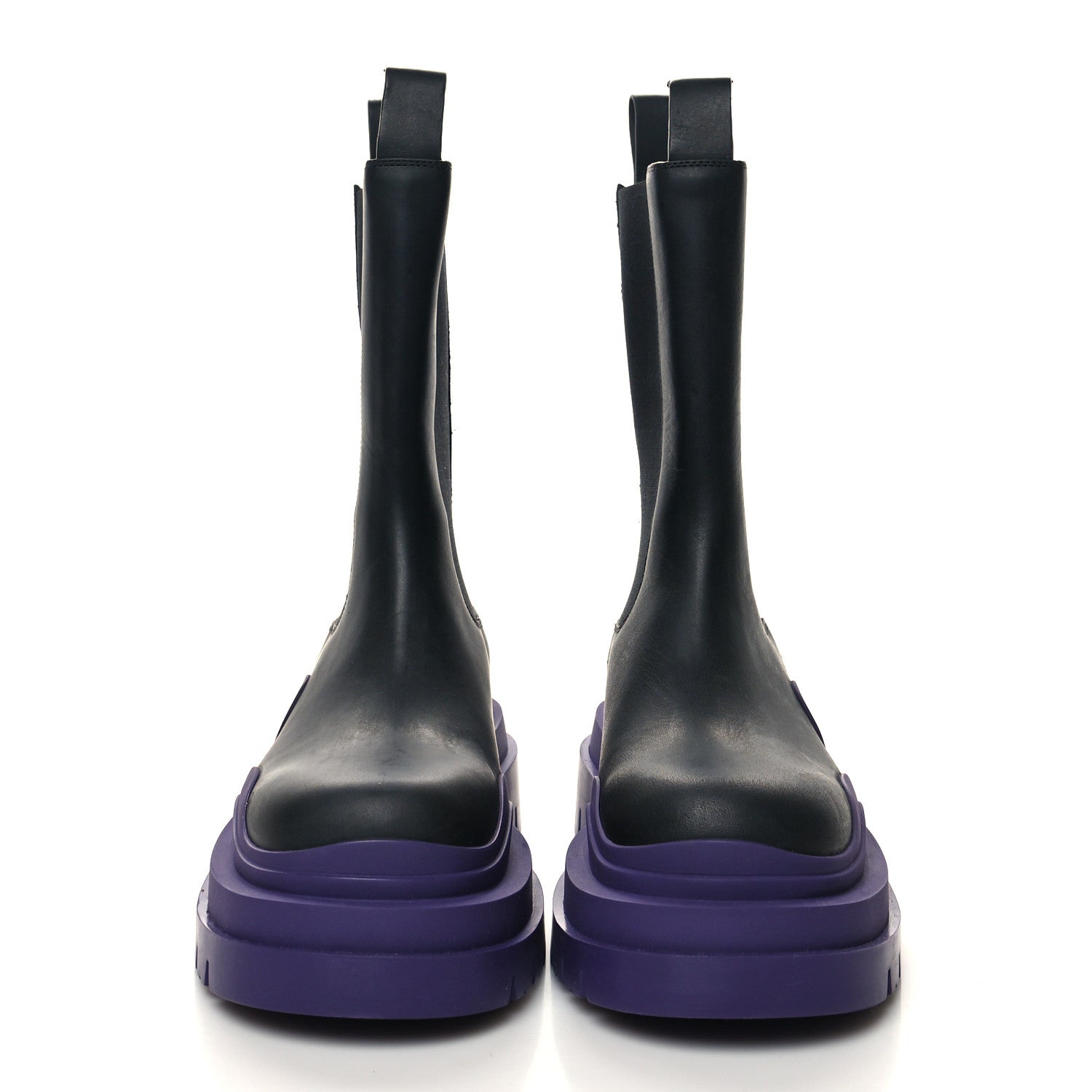 Bottega Veneta Calfskin The Tire Chelsea Boots 37.5 Black Plum 2 of 7