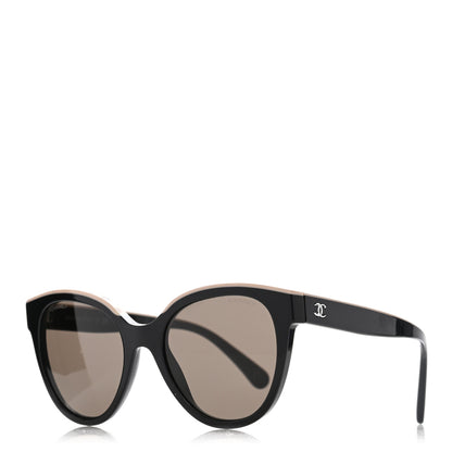 Chanel Acetate CC Butterfly Sunglasses 5414 Black Beige 1 of 7