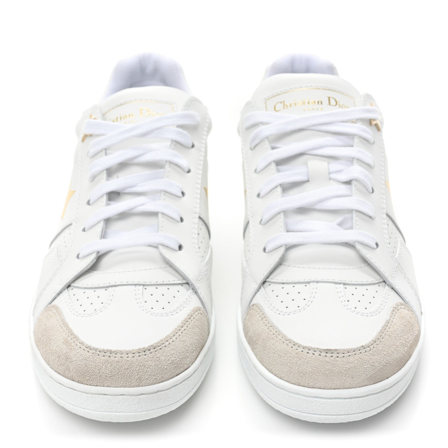 Christian Dior Calfskin Suede Dior Star Low Top Sneakers 37.5 White Black 2 of 8