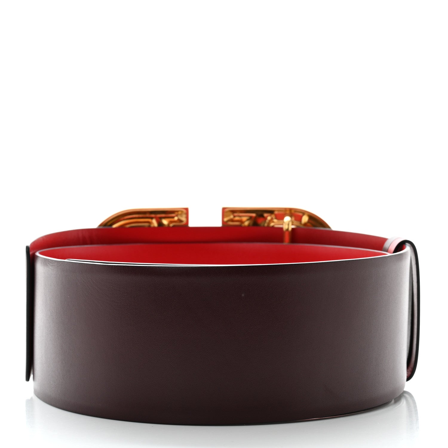 Valentino Garavani Glossy Calfskin VLogo Reversible 70mm Belt 85 34 Rubin Rouge Pur 2 of 5