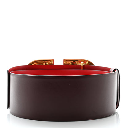 Valentino Garavani Glossy Calfskin VLogo Reversible 70mm Belt 85 34 Rubin Rouge Pur 2 of 5