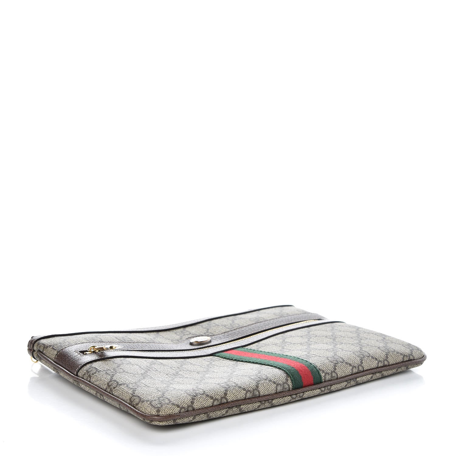 Gucci GG Supreme Monogram Large Ophidia Pouch Clutch Brown 4 of 7