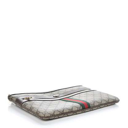 Gucci GG Supreme Monogram Large Ophidia Pouch Clutch Brown 4 of 7