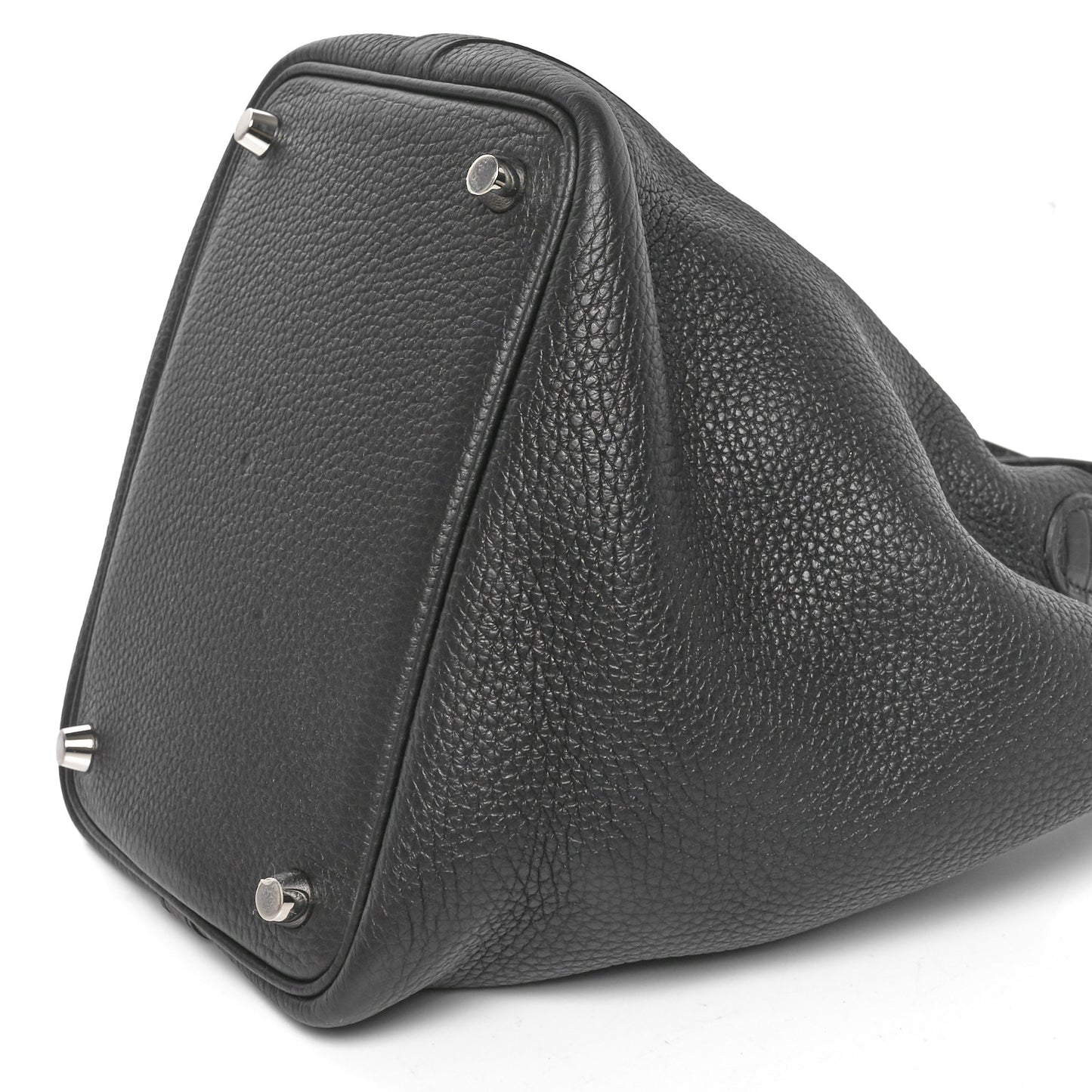 Taurillon Clemence Matte Alligator Picotin Lock Touch 18 PM Black