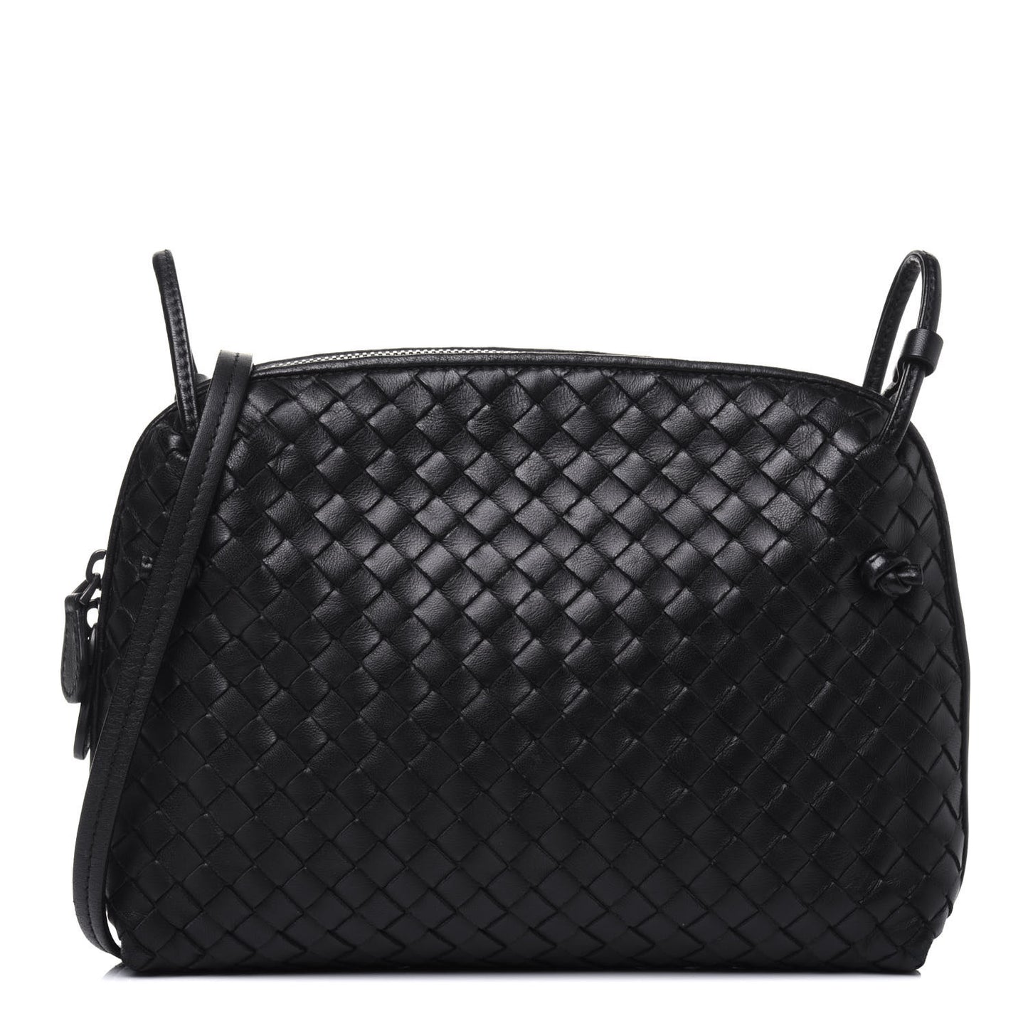 Nappa Intrecciato Pillow Crossbody Messenger Black
