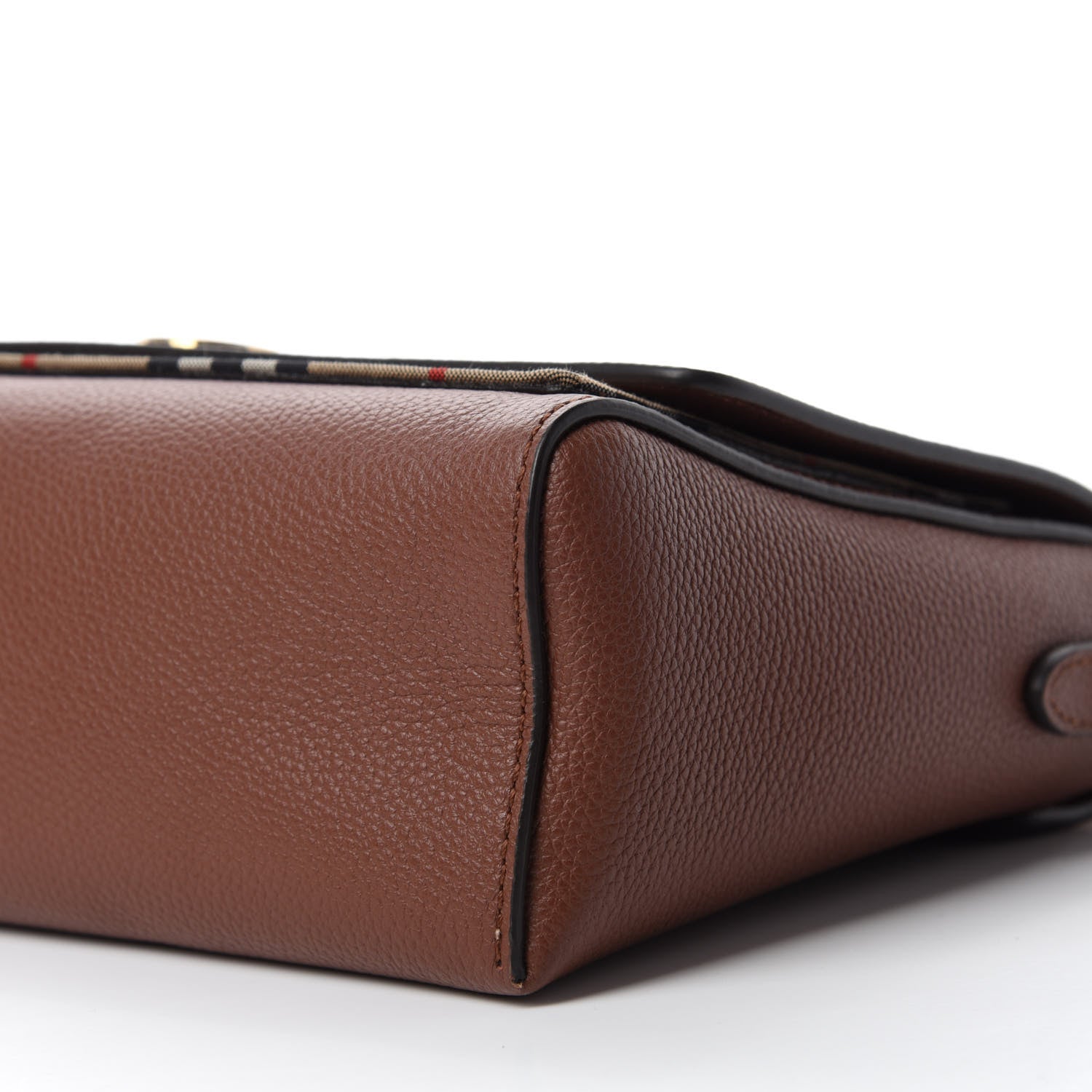 Burberry Calfskin Vintage Check Note Crossbody Bag Tan 7 of 9