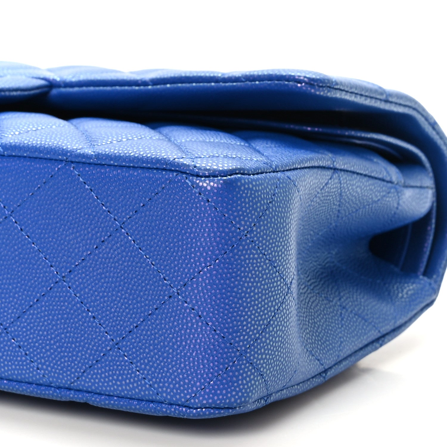 Chanel Caviar Quilted Medium Double Flap Blue 9 of 10