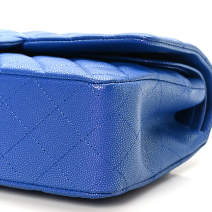 Chanel Caviar Quilted Medium Double Flap Blue 9 of 10