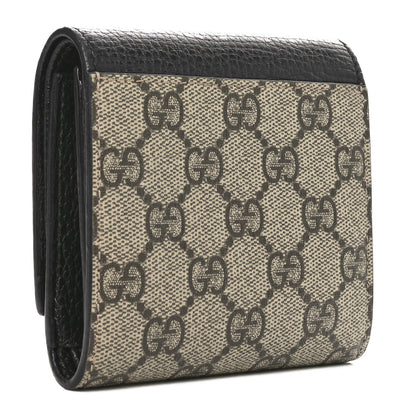 Gucci Dollar Calfskin GG Supreme Monogram Medium GG Marmont Wallet Black Beige Ebony 3 of 7